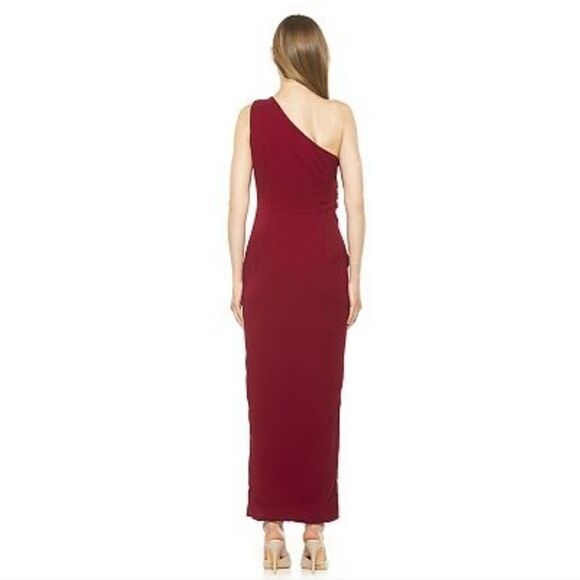 NWT Alexia Admor Alessi Dress Red One Shoulder Draped - Picture 2 of 7
